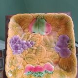 Square barbotine dish Sarreguemines