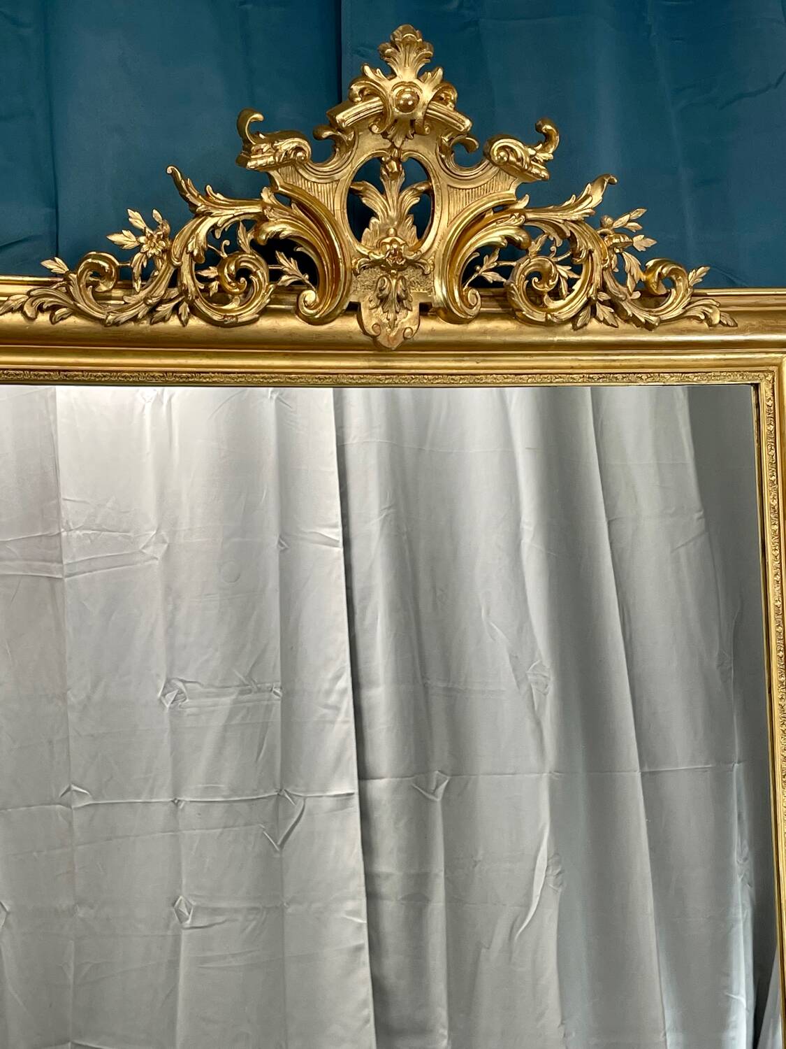 Large old 19th century mirror high 196x 112 cm superb condition