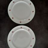 2 assiettes aux motifs de cerises
