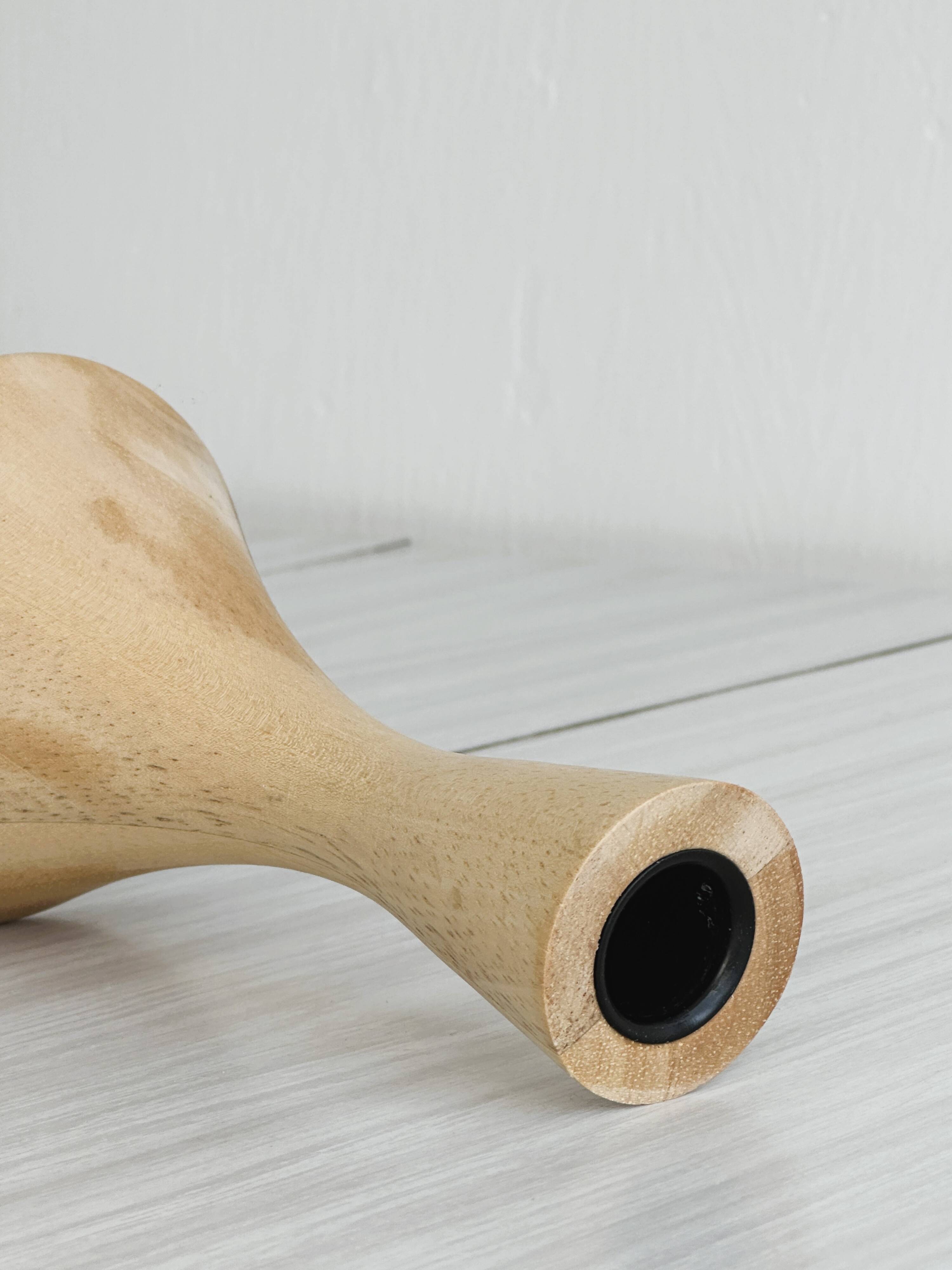 Wooden candle holder.