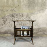 Wooden vintage magazine rack, shelf