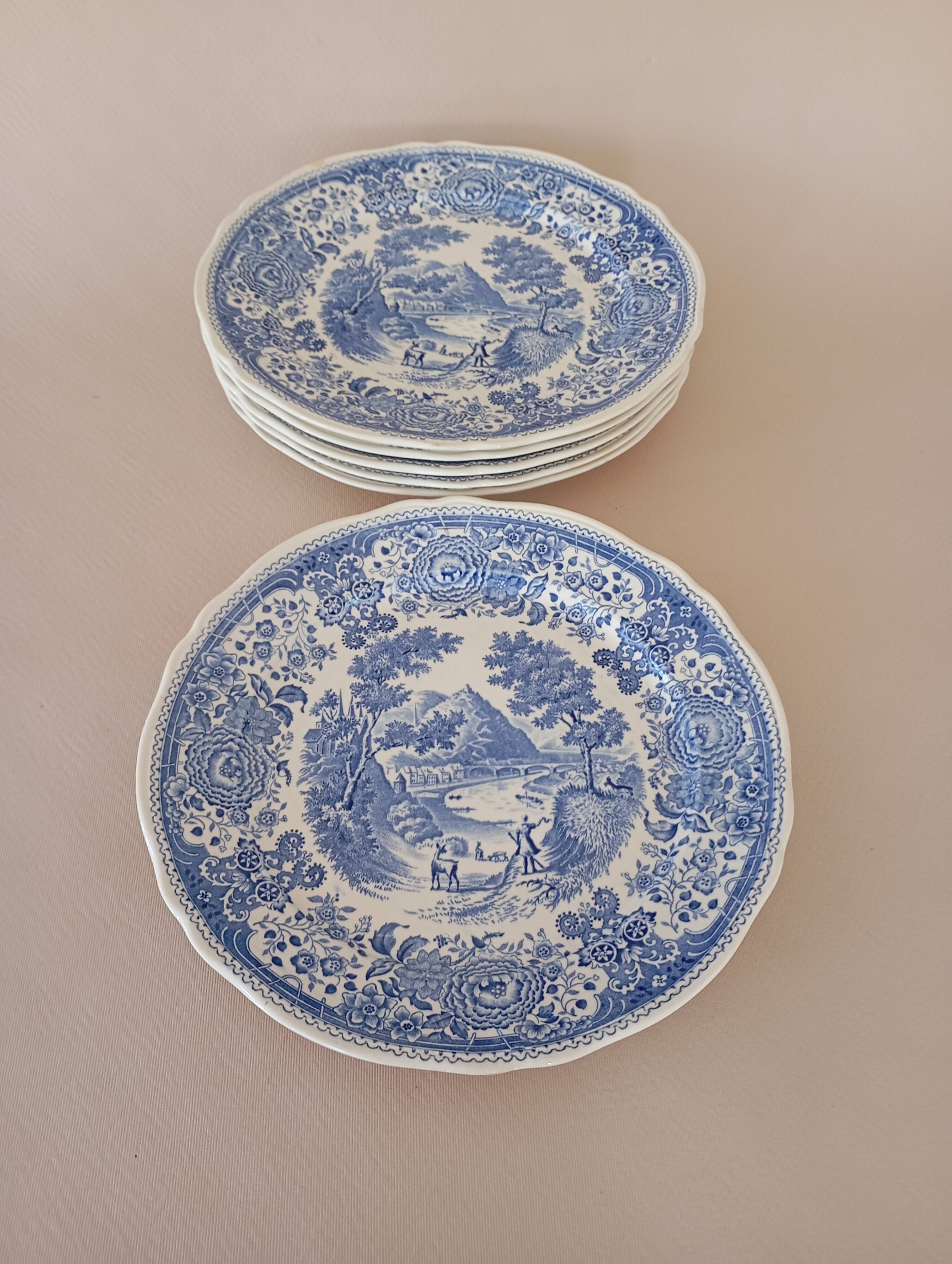 Burgenland blue flat plates Villeroy & Boch