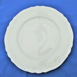 Set of 10 white Limoges flat plates