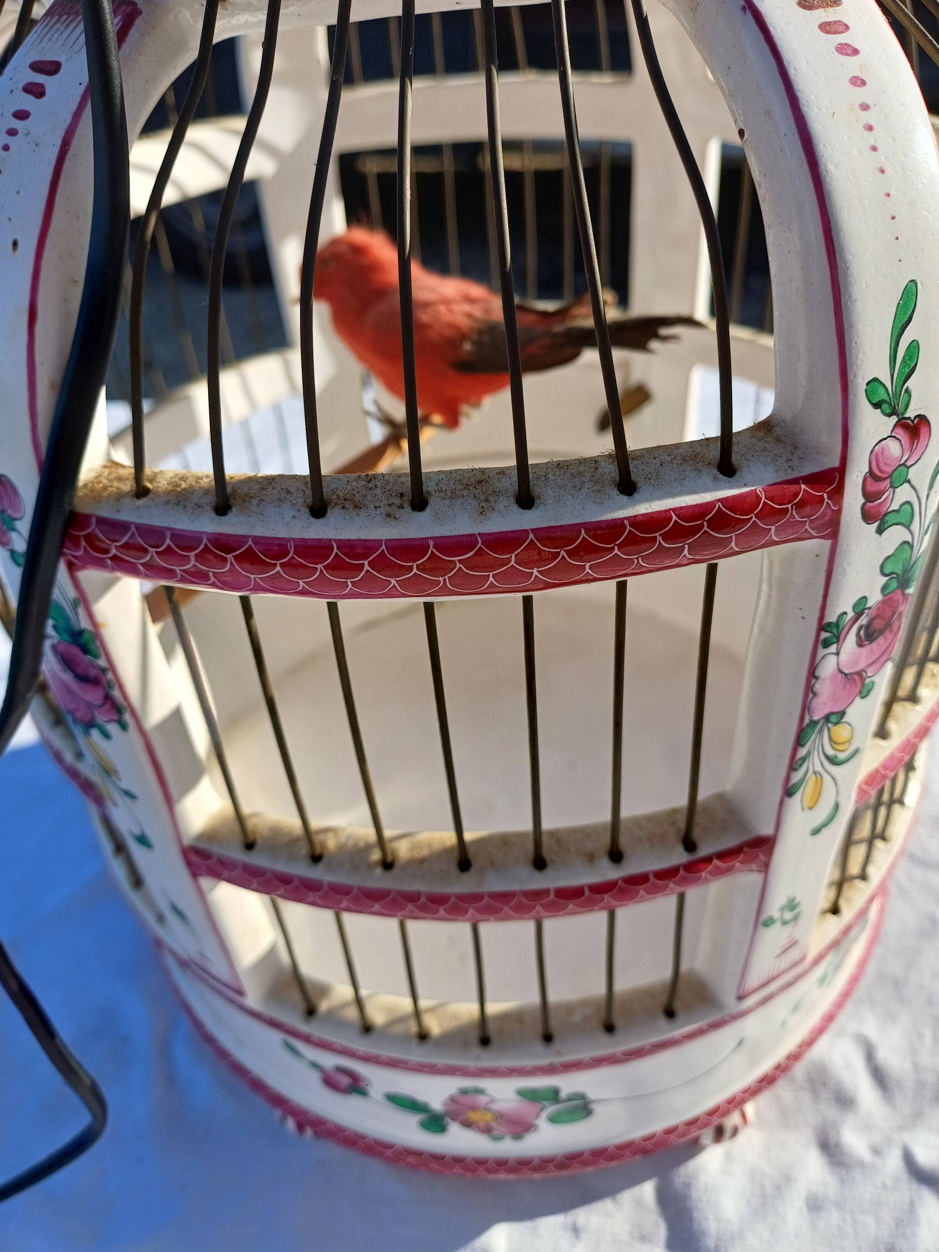 19th century bird cage in Lunéville earthenware