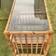 Auxiliary bar cabinet in natural bamboo with glass top - 1960s
