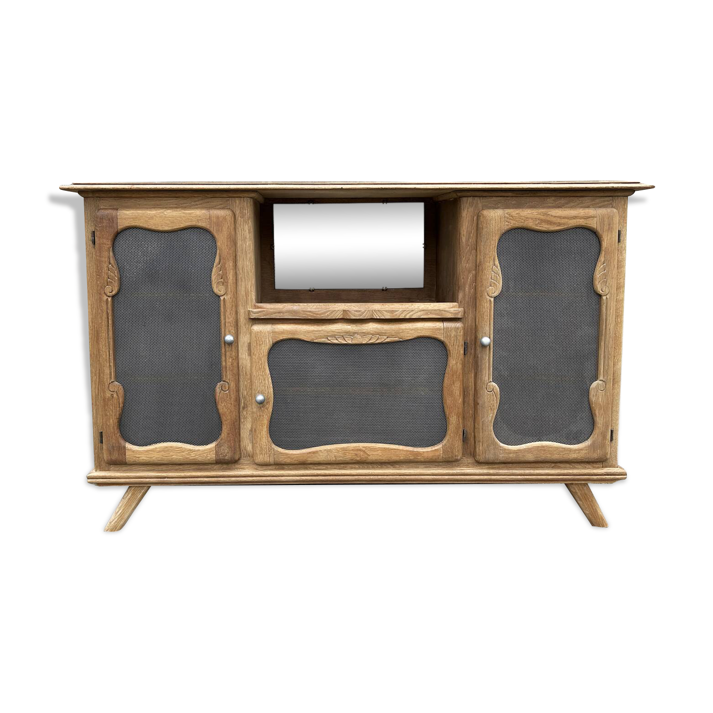 Low sideboard, bar, storage unit, wood, compass legs,