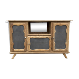 Low sideboard, bar, storage unit, wood, compass legs,