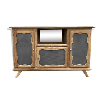 Low sideboard, bar, storage unit, wood, compass legs,