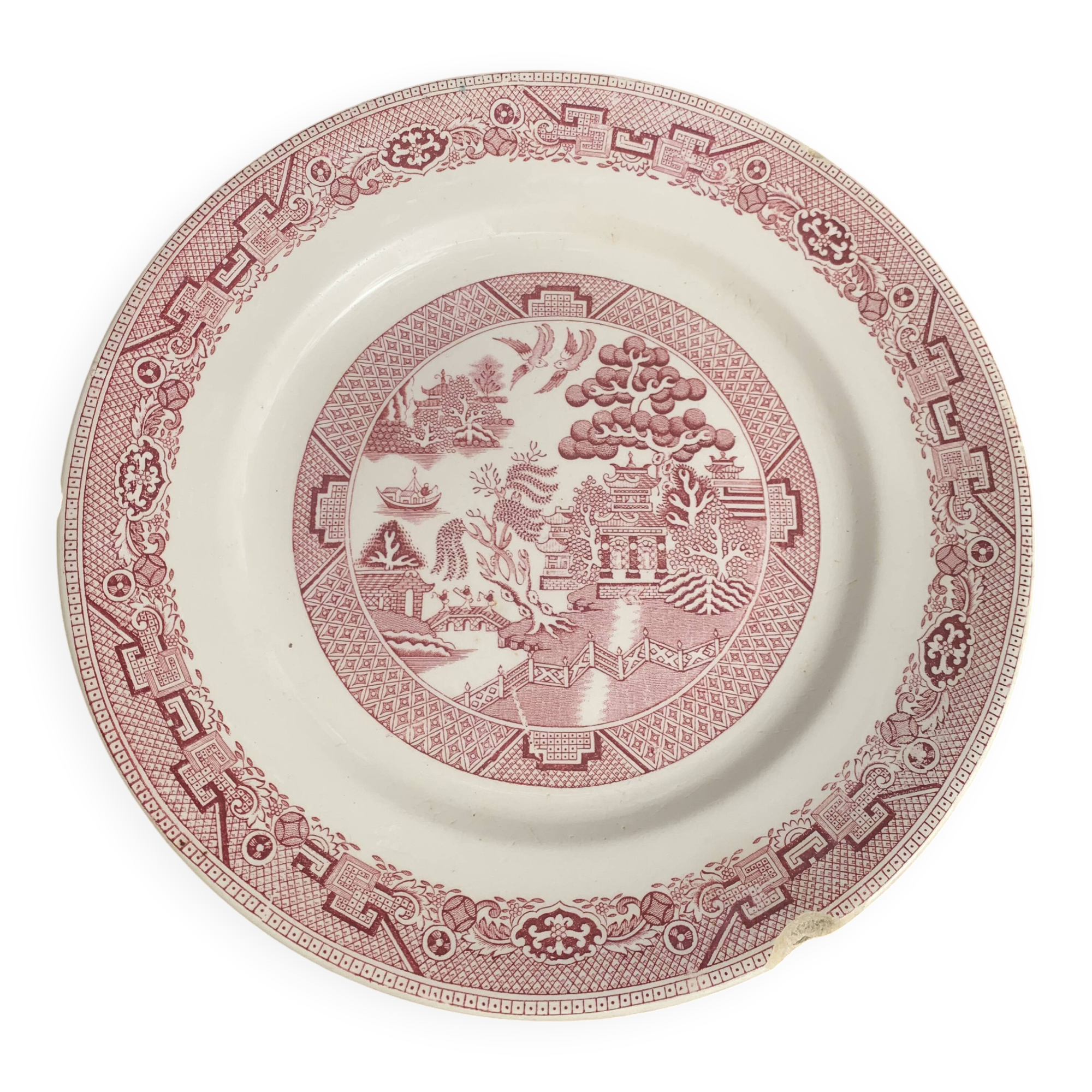 Iron earth cake dish, willow, hamage moulin des loups, north, old