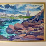 Swedish Original Oil On board Painting " Coastal Scene " by D. Samuelsson