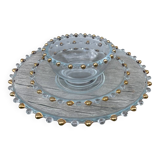 Trio of gold beaded glass dishes