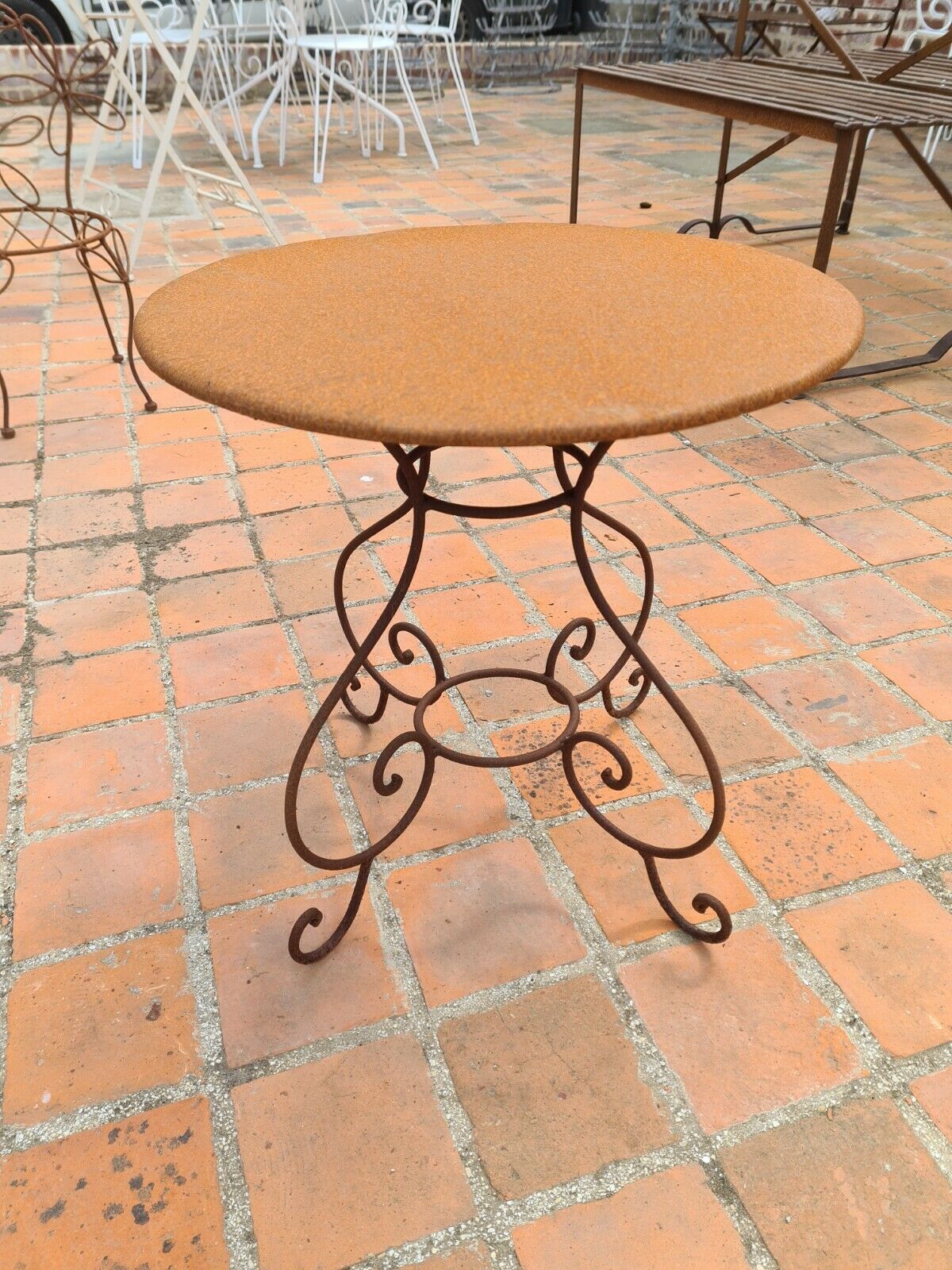 Wrought iron garden coffee table