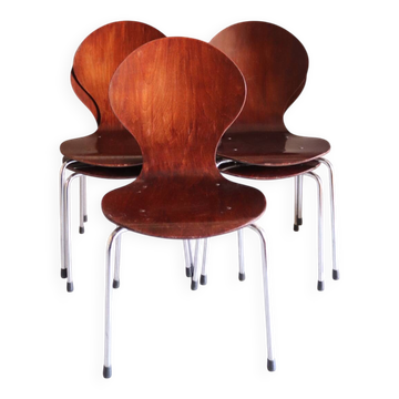 5 ant chair style moulded plywood and chrome metal, spirit s