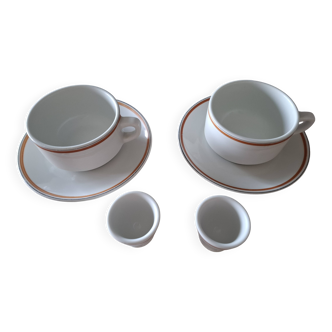 Déjeuners +coquetiers Bistrot porcelaine d'auteuil 1970