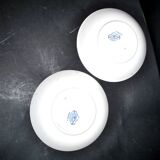 Set of 2 carmen plates, sarreguemines earthenware, saucers for cups d16.5