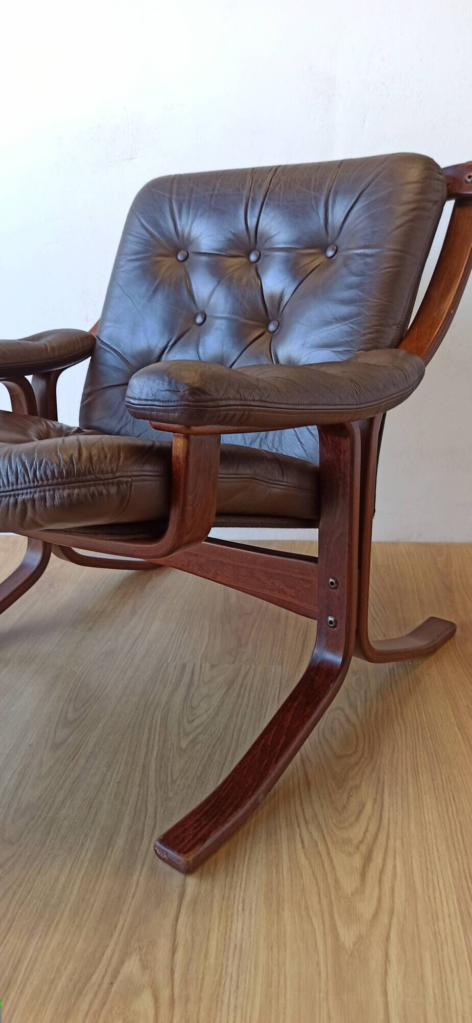 Norwegian Easy Chairs in Leather by Jon Hjortdal, Velledalen. Set of 2.
