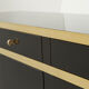Black lacquered and brass inlade by J.C. Mahey 70s