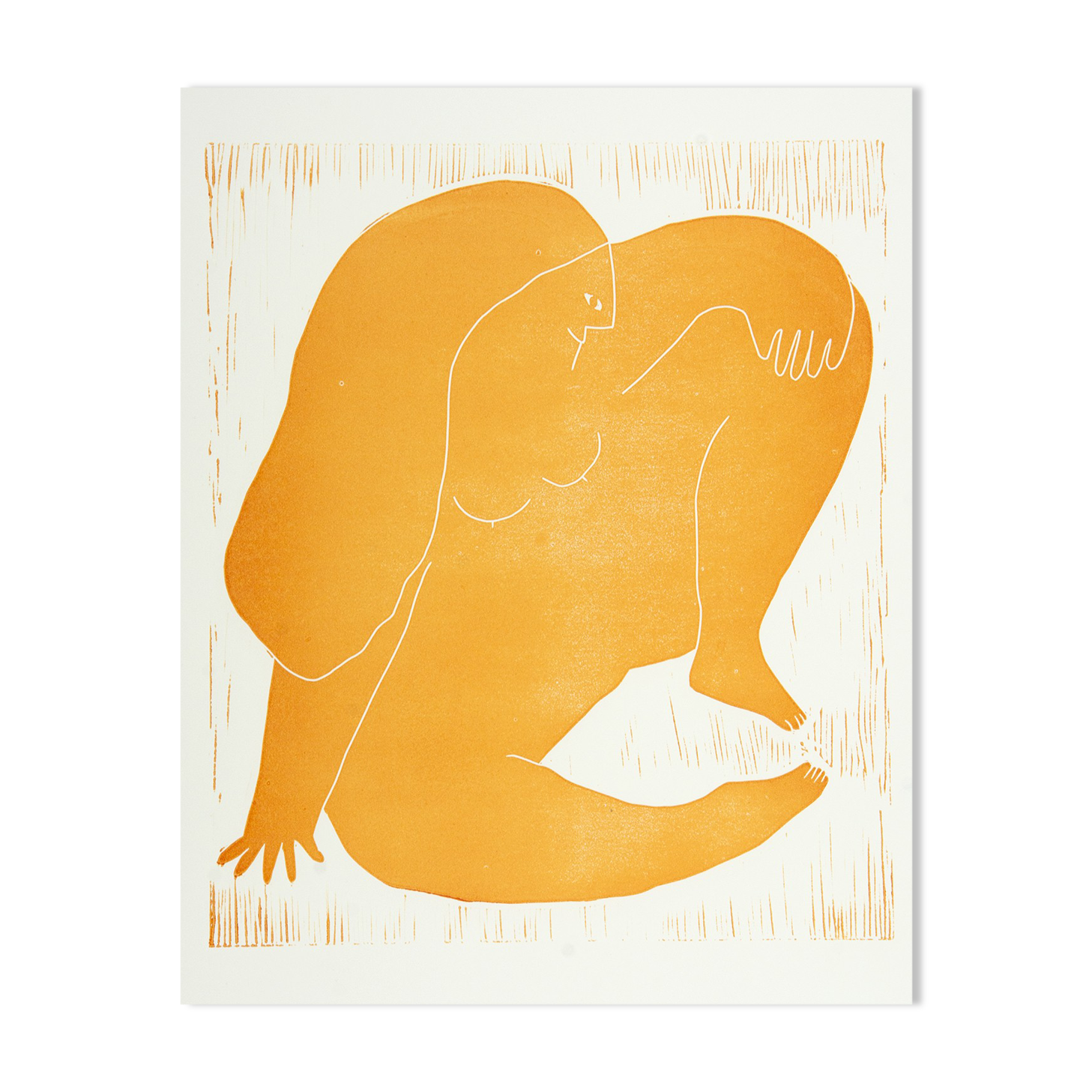 La femme assise orange