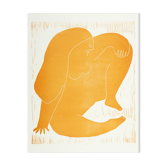 La femme assise orange