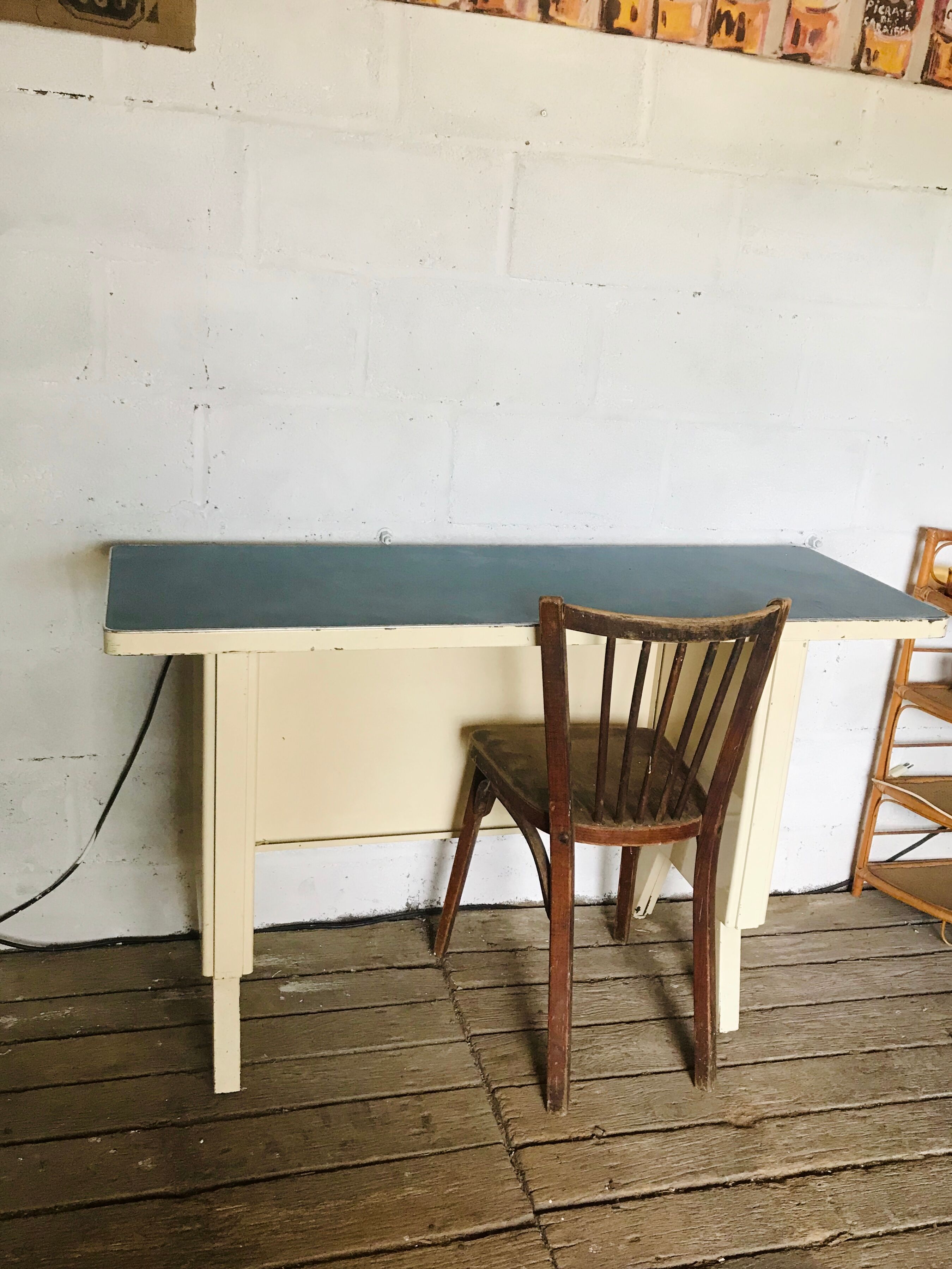 Metal and formica industrial desk