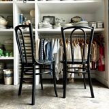 2 bistro chairs in black bent beech