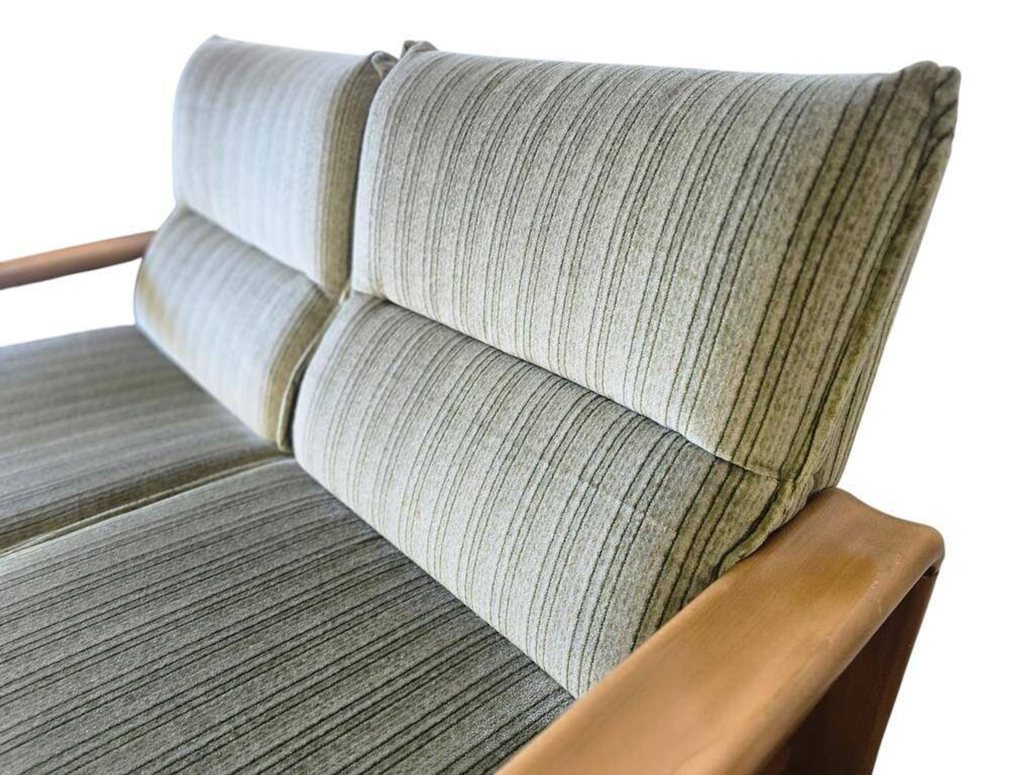 Vintage soft green two-seater sofa / sofa / armchair
