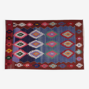 Turkish kilim rug,201x154 cm,myk-1356
