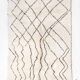 Berber rug Beni Ouarain with black graphic patterns 301x193cm