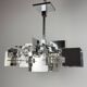 Vintage metal chandelier by Gaetano Sciolari, Italy, 1950s