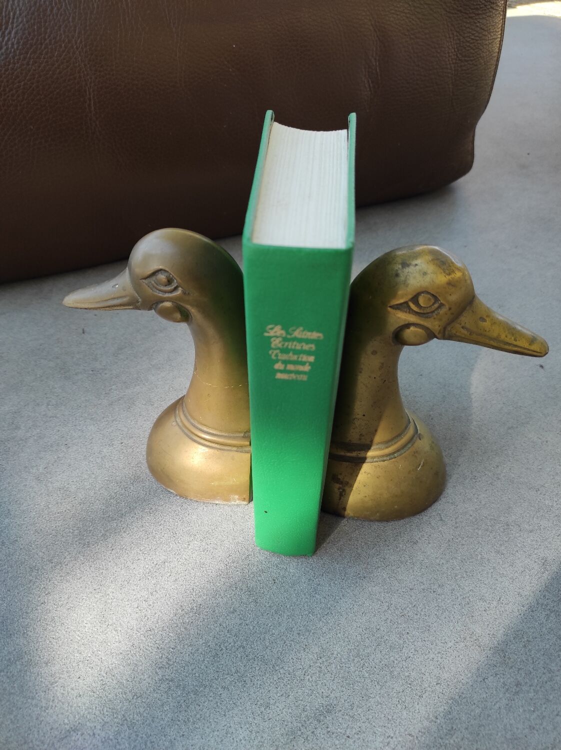 Paire de canards en laiton serre-livres