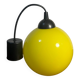 Yellow opaline globe pendant light from the 70s