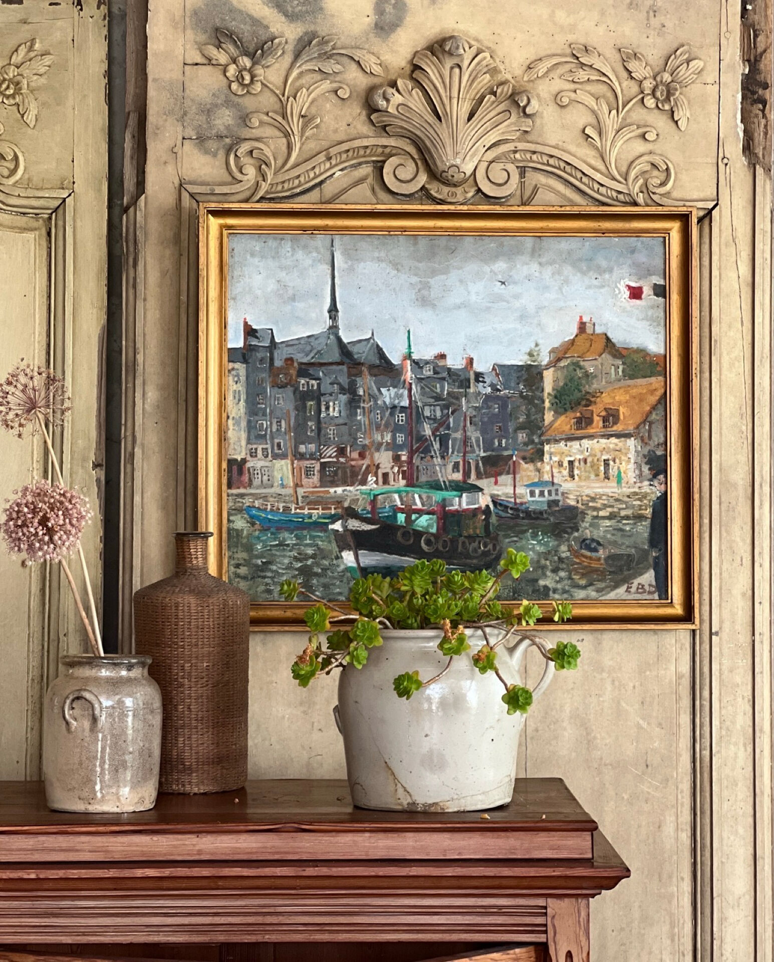 Huile sur toile Honfleur