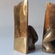 Super rare pair of brutalist brass bookends by David Marshall.
