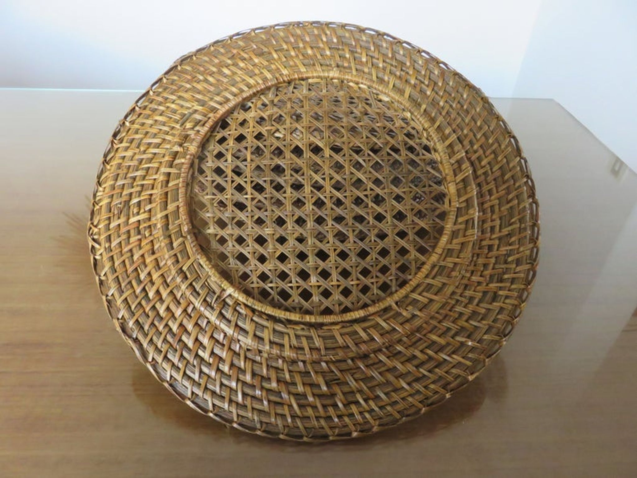 Ensemble de 6 dessous d'assiettes en rotin et cannage