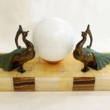 Art Deco Peacock Lamp