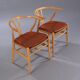 2 Wegner model Y chairs in beech
