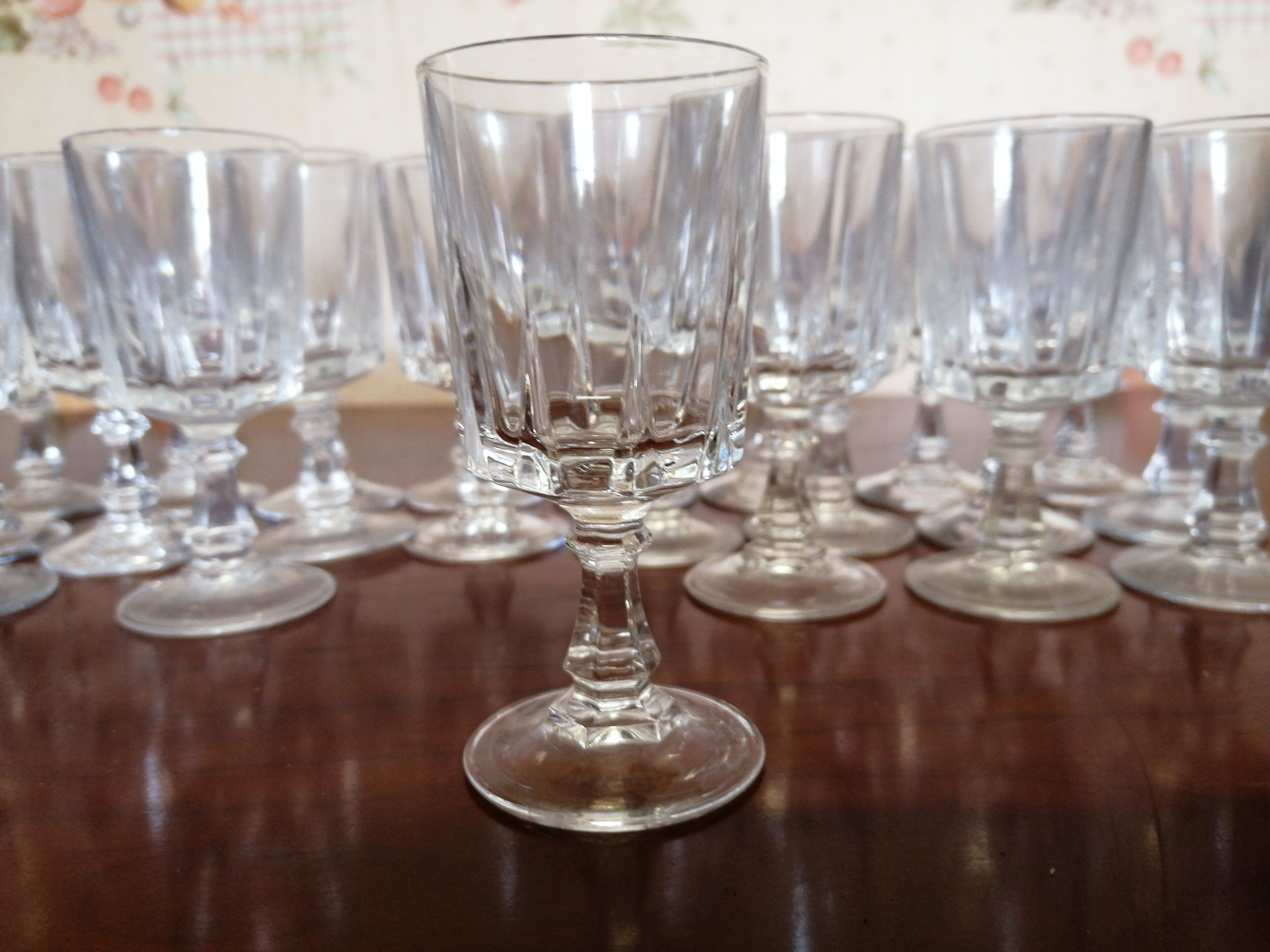 Crystal liqueur glasses