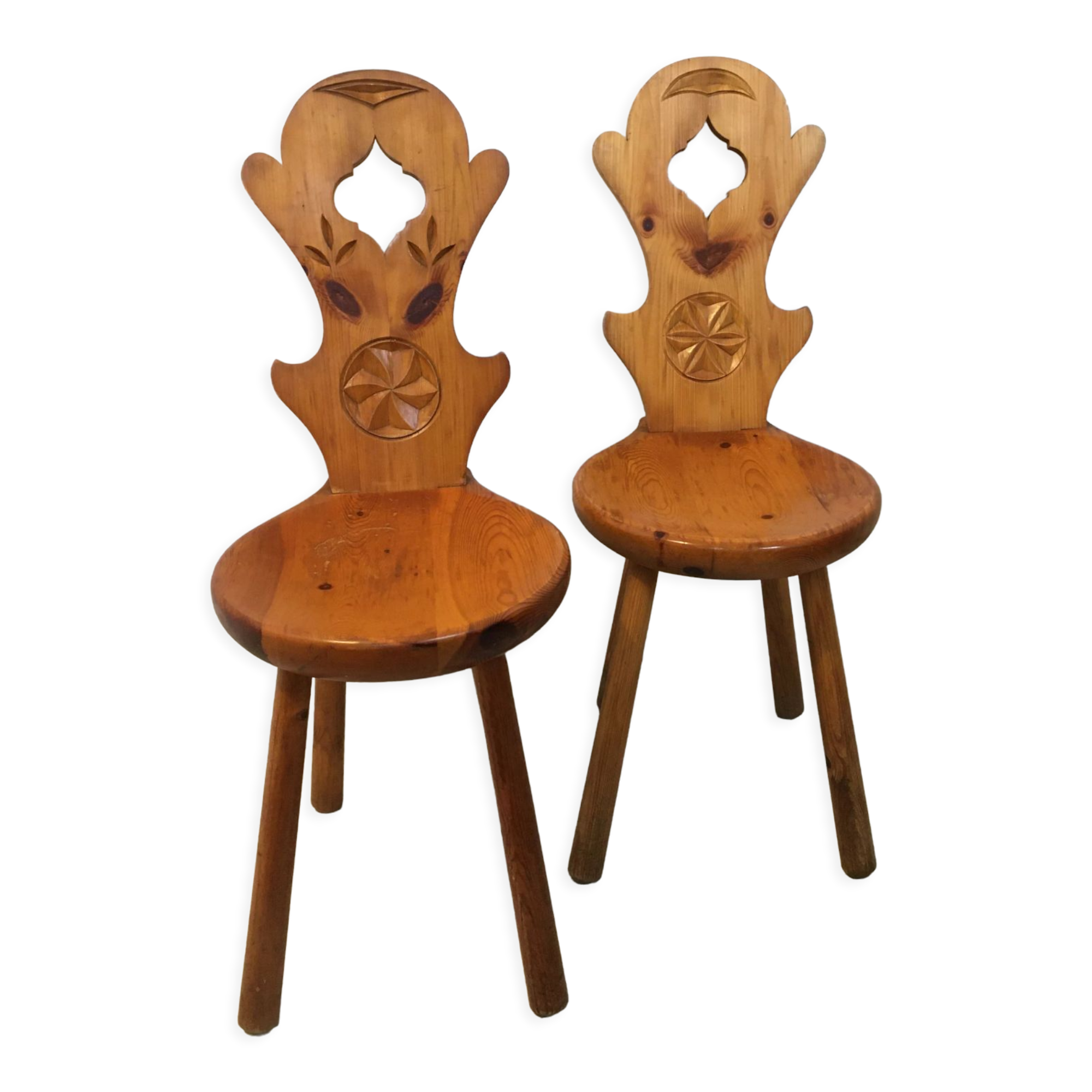 Chaises en bois pin montagnard Selency