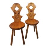 Chaises en bois pin montagnard