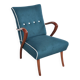 Fauteuil Style Scandinave en Tissu Bouclé Vert Pétrole