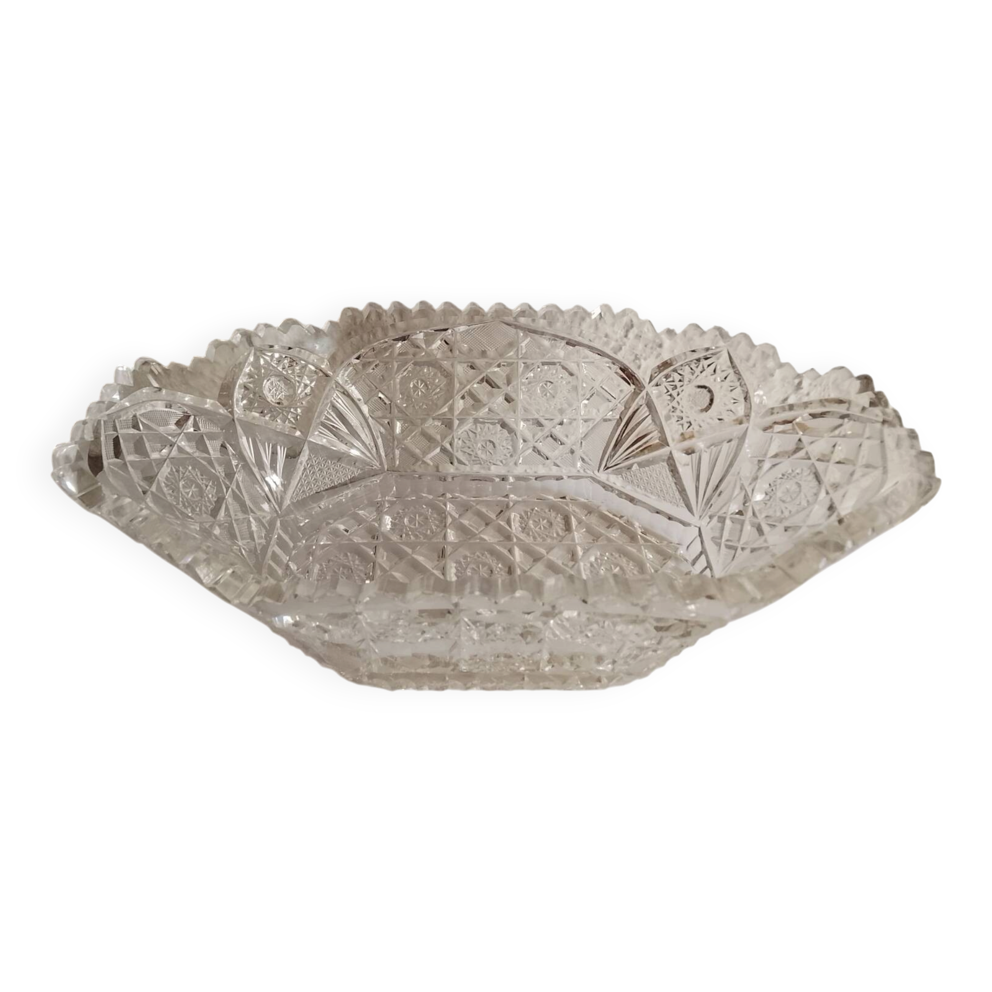 Cut glass fruit bowl