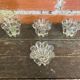Série De 4 Bougeoirs Anciens Design Verre Moulé Années 70 France Vinta