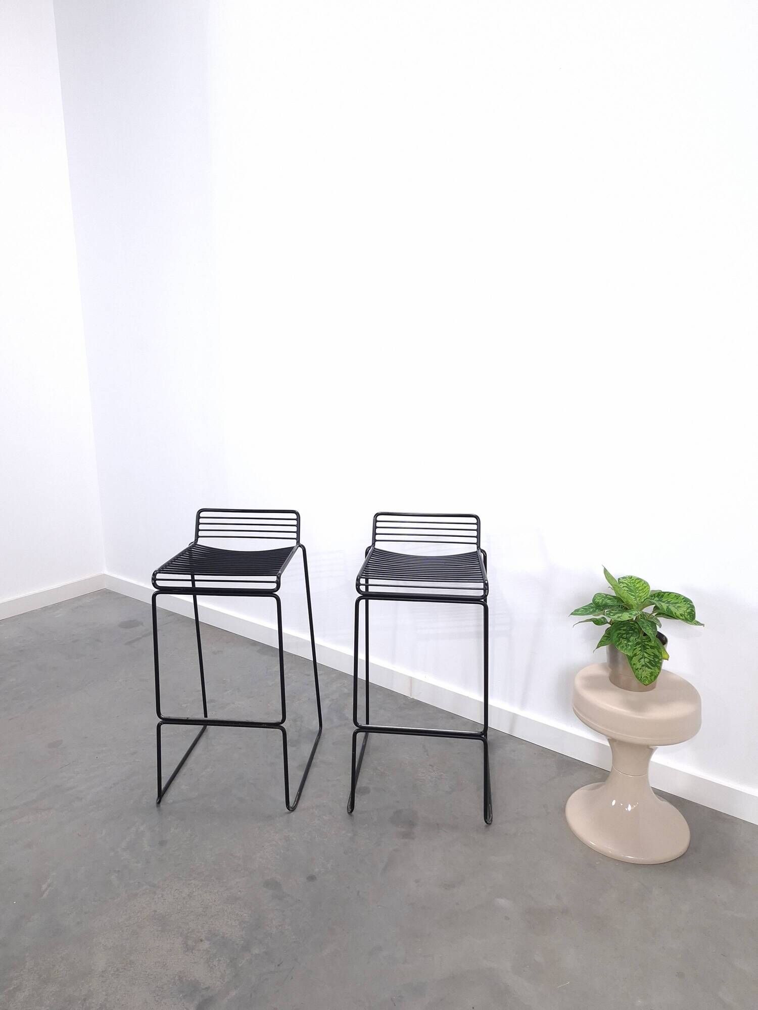 Set of 2 Black HAY Bar Stools, Hee Welling