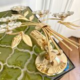 Pair of golden wall lamps Italy 70-80