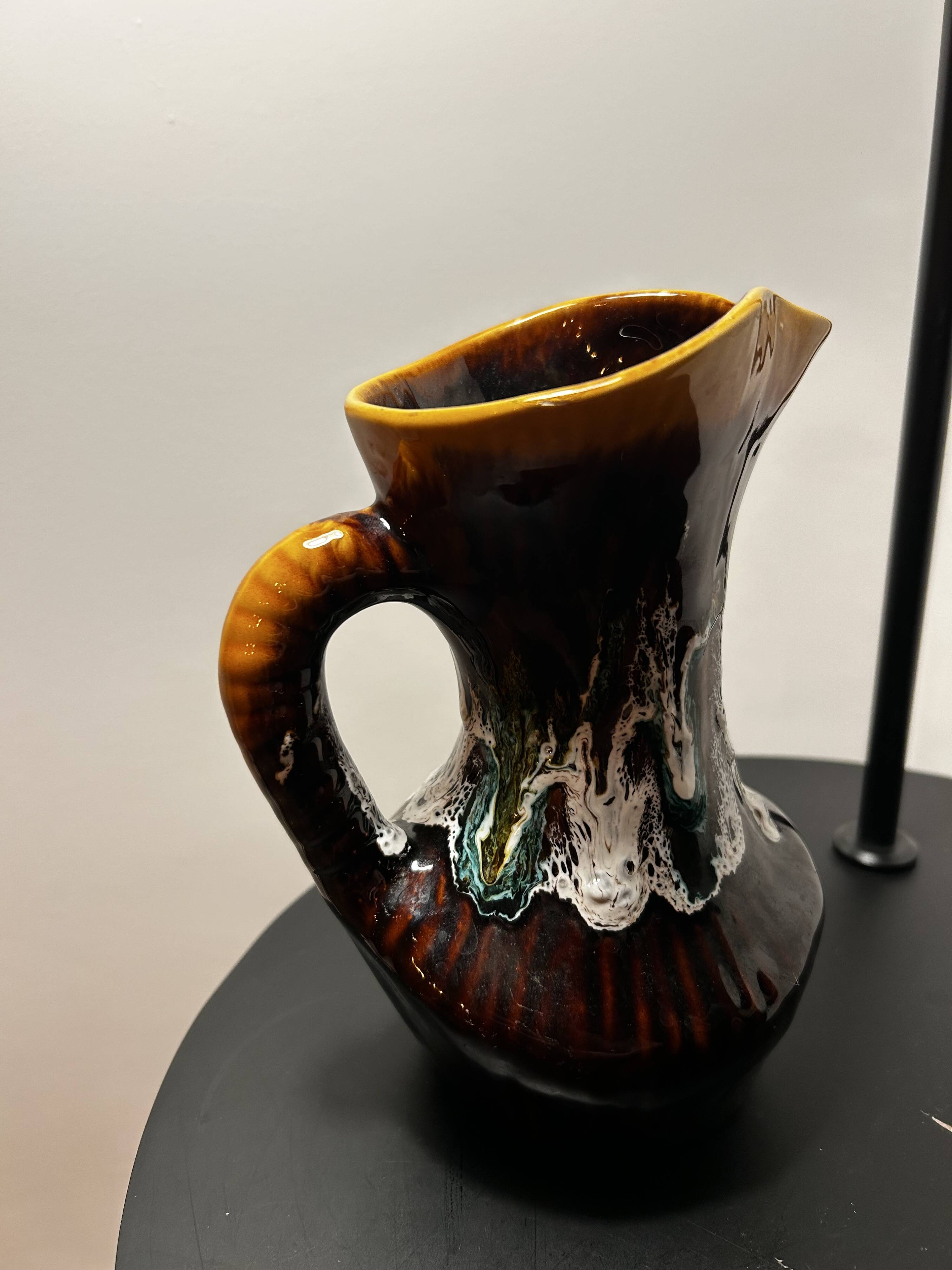 Ceramic stoneware carafe with a flambé glaze A.Georges