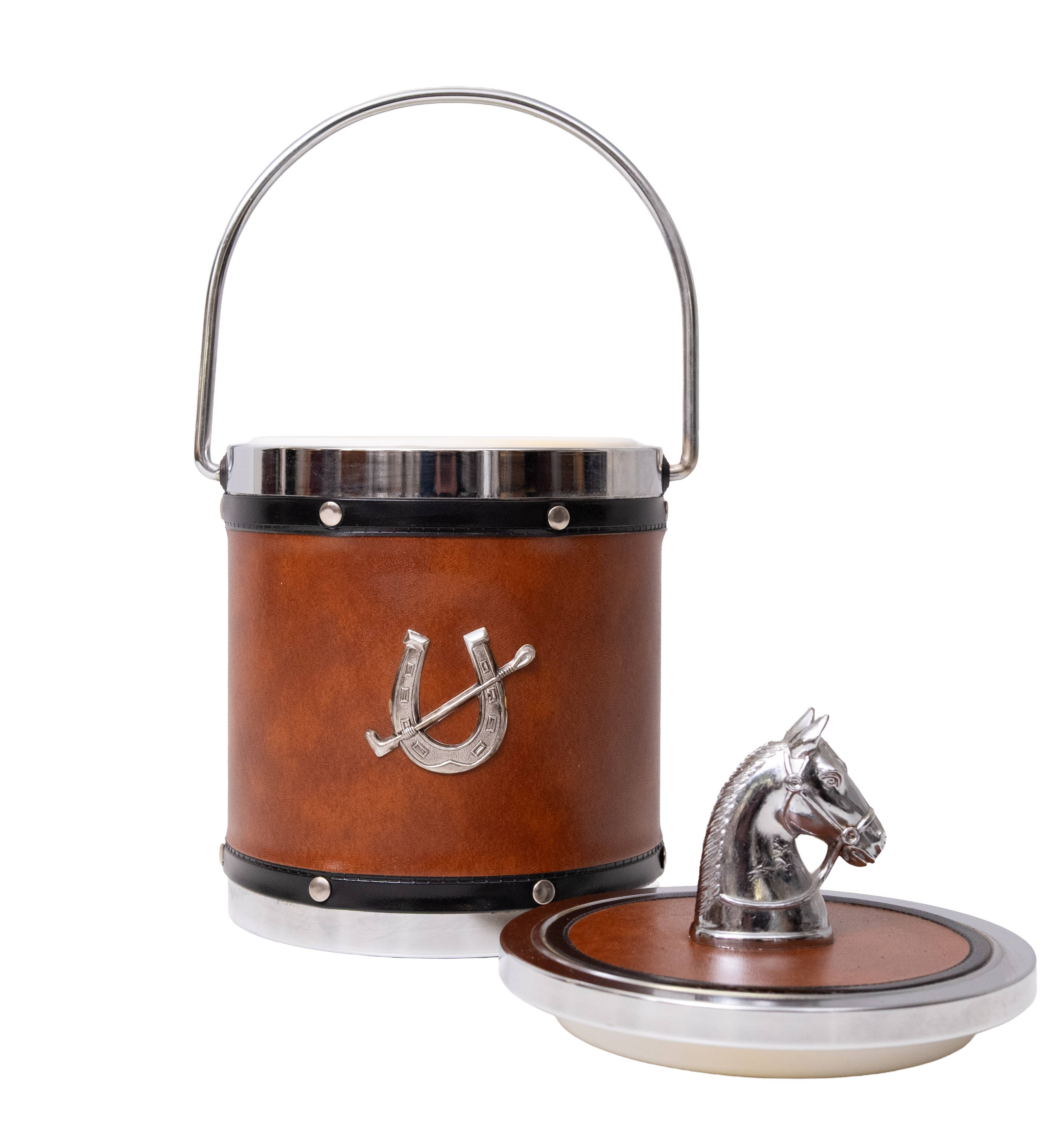 Horse Ice Bucket Equestrian 1970's Retro