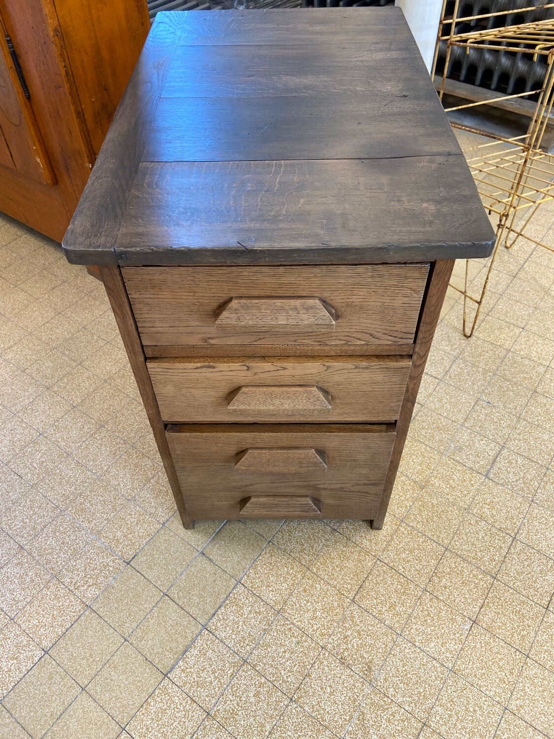 Solid oak office pedestal