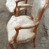 Paire de fauteuils cabriolet Louis XV