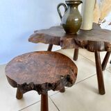 Ensemble table et tabourets brutaliste