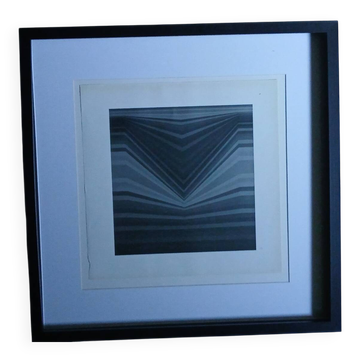 Tableau Vintage Art Optique - Victor Vasarely - Frame 40x40cm